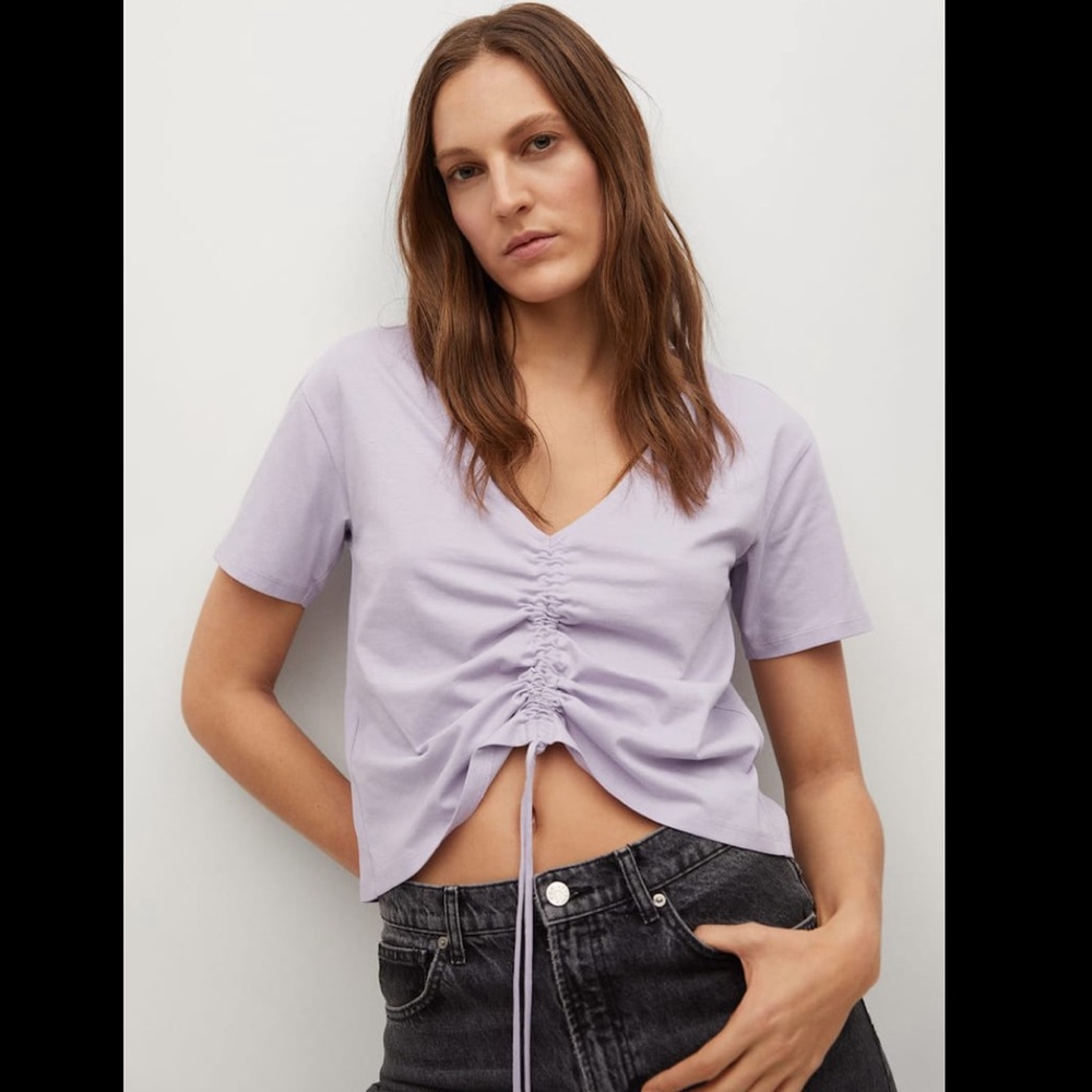 Brand new w/tag! Ruched tie tee
